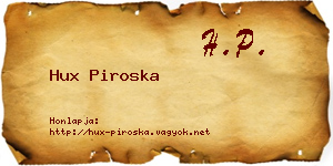 Hux Piroska névjegykártya