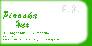 piroska hux business card